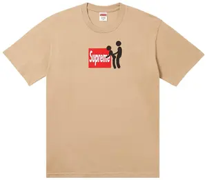 Supreme Stick Tee Khaki Men's 100% Authentic Comfortable Everyday Wear Tshirt Gym Casual Soft Cotton Short Sleeve