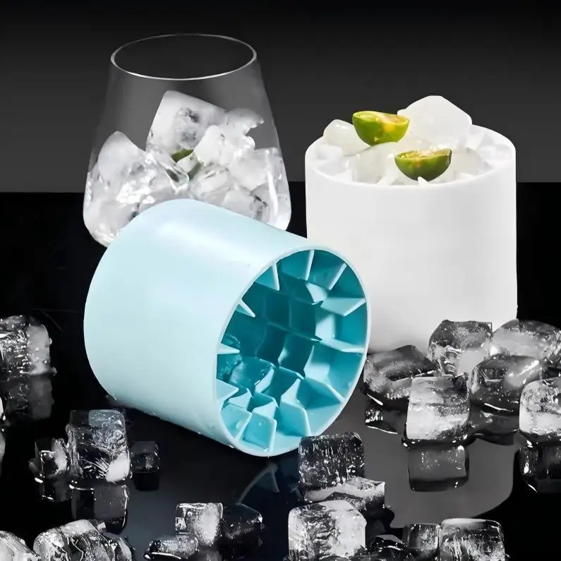 Mini ice cup, cylindrical silicone ice cube mold, mini ice maker cube tray, freezer ice cube tray