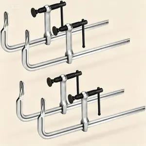 4-Piece Steel F-Clamp Set, 12-Inch Light-Duty Drop Forged Bar Clamps with 450Lbs Capacity, for Woodworking, Metalworking, Welding and DIY Projects, Heavy-Duty Clamping, Reusable and Durable