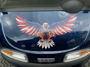 Front Facing Wing Spread American Flag Eagle  8" X 13" Decal / Sticker