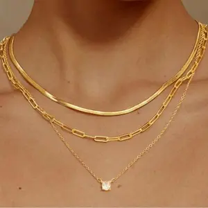 Layered Necklaces for Women Stack Dainty Cross Necklace Gift for Easte Circle Paperclip  Pendant Chain Necklaces Simple Jewelry Gift Greenish Spring