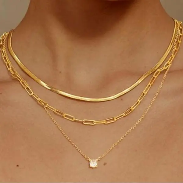 Layered Necklaces for Women Stack Dainty Cross Necklace Gift for Easte Circle Paperclip  Pendant Chain Necklaces Simple Jewelry Gift Greenish Spring