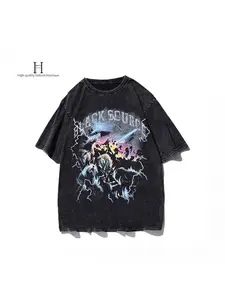 Hip Hop Black Source Epic Battle Graphic Tee - Vintage Washed Dark Fantasy Streetwear for Fantasy Fans & Casual Outfits - Men's & Women's Oversized Top for TikTok Fashionfor TikTok Fashion,NEW TEE,Sports Shirt,Workout T-shirt,Gift for Him / Gift For Her