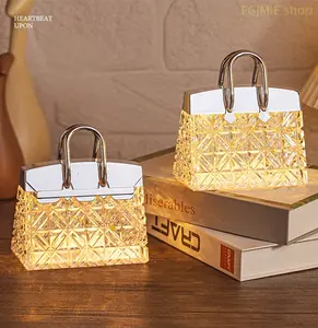 Includes shipping cost: Crystal transparent handbag with night light, creative ambient lamp for bedroom, live streaming room, hotel decor