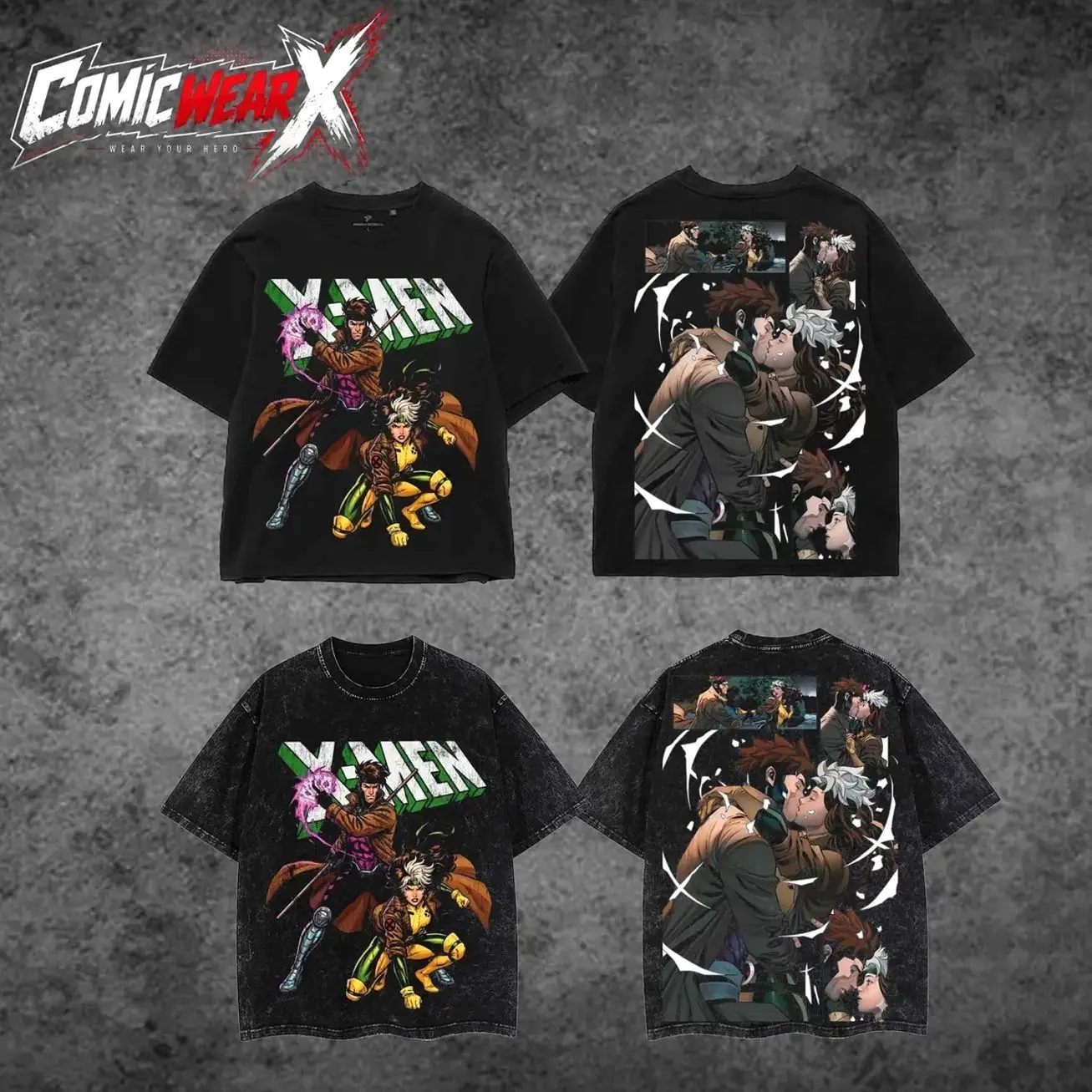 [ ComicWear X ] Style  90s X-Men Blue vs Gold Team Gambit Rogue Premium Cotton T-Shirt, Retro 1990s Mutant Graphic Shirt,  Retro Comic T-Shirt, Character Comics Fans Shirt, Superhero T-Shirt, Comic Book Fans T-Shirt, Superhero Graphic Tee 4IR