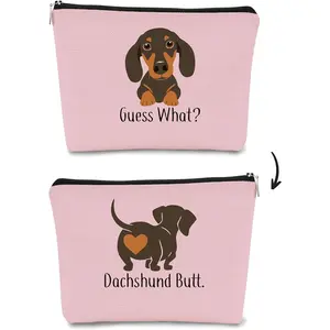 Dachshund Gifts Makeup Bag - Dachshund  Bag for Women,  Mom, Teen Girls & Daughter