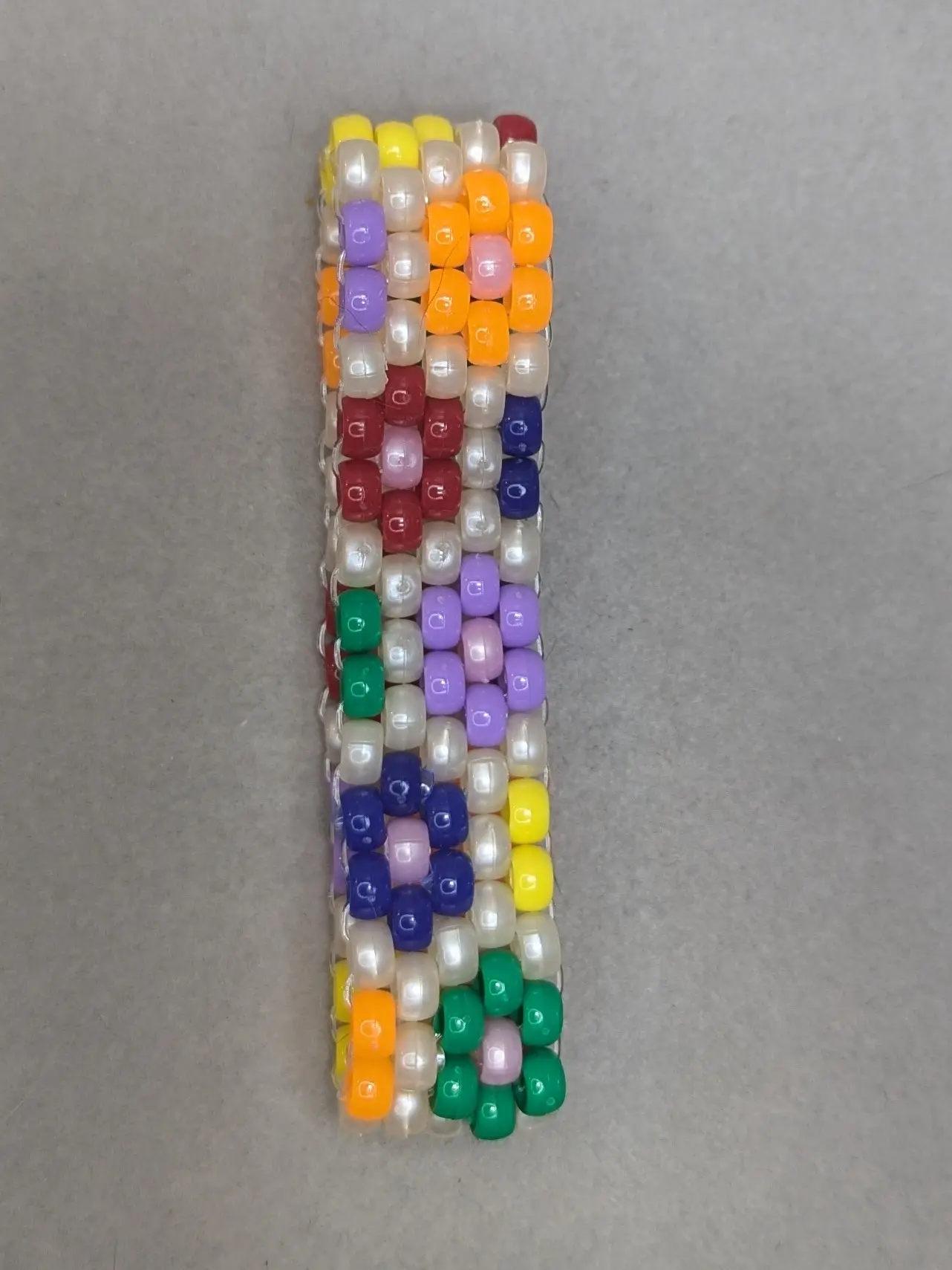 Opaque Floral Rainbow with Pearl Background Pride Bracelet kandi bracelet