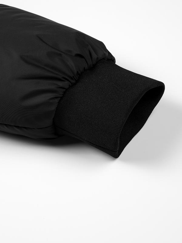 Men's Plain Pocket Zip Up Thick Warm Hooded Puffer Coat, Regular Fit Long Sleeve Padded Winter Coat, Casual Tops Beige Black jackets oktoberfest outfit winter coat boyfriend Menswear