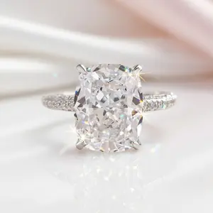 Luxurious Elongated Cushion Cut Engagement Ring