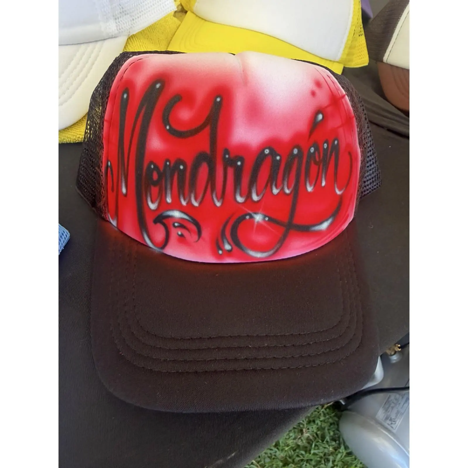 Custom Airbrush Hats Hand Painted Made to Order Choose Your Name Color and Design Unique Personalized Cap