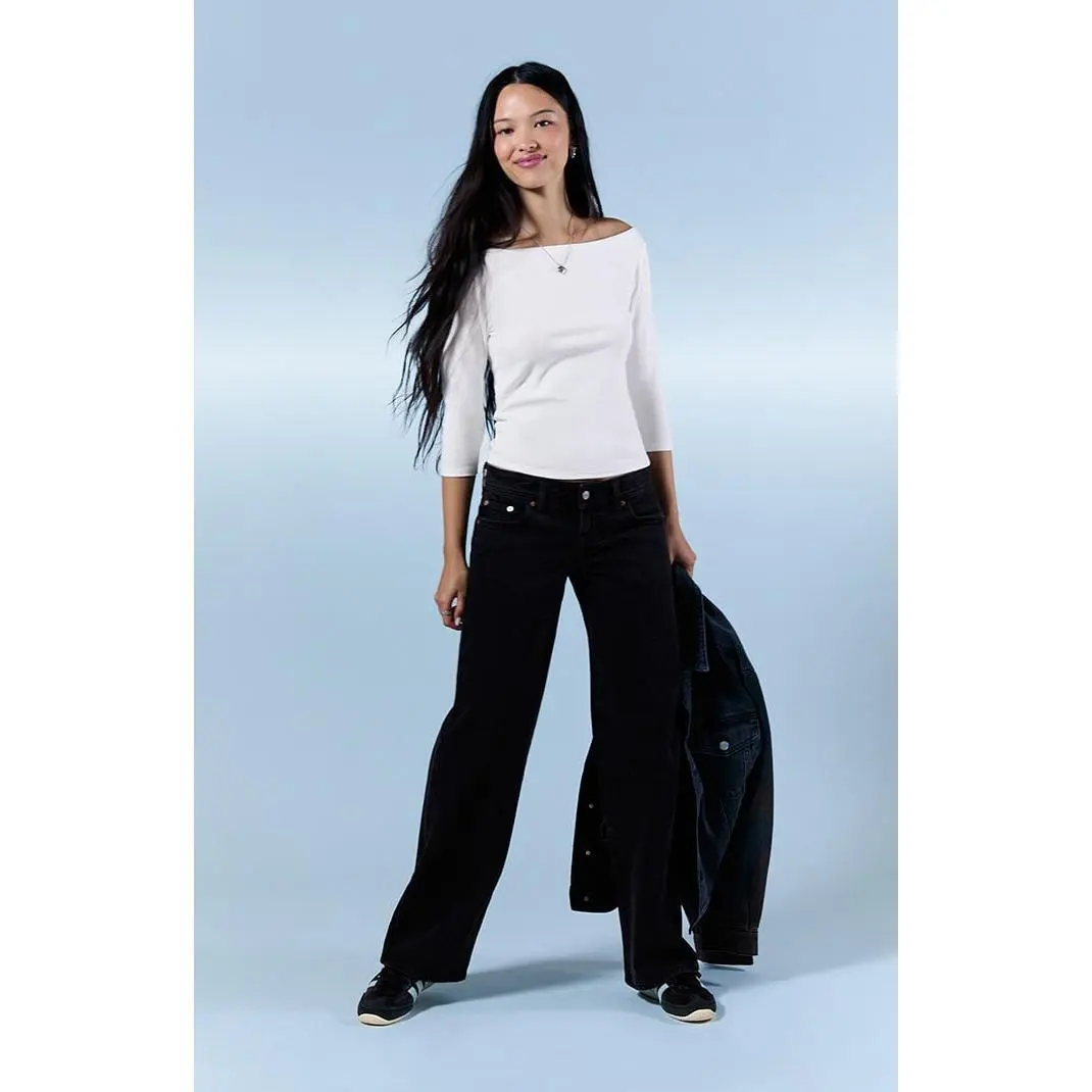 Pacsun Women's Sammy Ultimate Low Rise Straight Leg Jeans Black