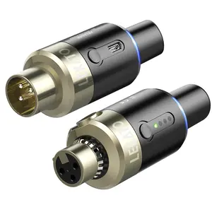 LEKATO MW-1 Plug-on Wireless Mic System with Transmitter Receiver, 5.8 GHz, 100ft Transmission Range, Dynamic for Audio Mixer PA System