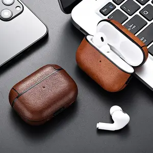 Premium Leather Protective Case Compatible with AirPods Pro 2, AirPods 1/2/3/4 Wireless Earbuds Cover