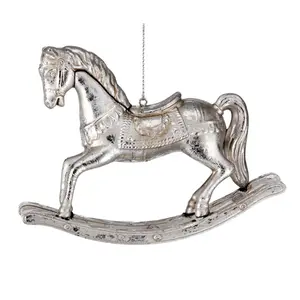 Antique Silver Rocking Horse Ornament