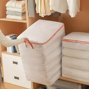 210L Large PVC Storage Bags with Zipper & Handles - Durable, Foldable & Waterproof Multi-Purpose Organizer for Stuffed Toys, Clothes, Books, Bedding and Moving Supplies