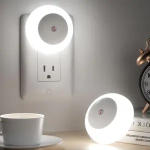 Energy-saving round smart light control sensor light, home smart automation night light, LED energy-saving light bulb for home decoration, kitchen, corridor