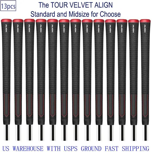 Velvet Align Golf Grip 13Pcs - Raised Ridge Golf Grip for Tour Golf Clubs