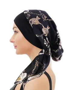 Realistic Silk Headscarf Hat Elastic Hairband Braided Cap Pirate Hat Turban Hijab, Soft Lightweight Design, Perfect for Daily Wear & Stylish