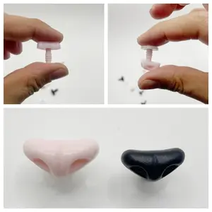 Realistic Plastic Fox Nose Clip-On Doll Plush Toy Fake Nose Accessory Triangle Fox Nose for toys Doll Accessories