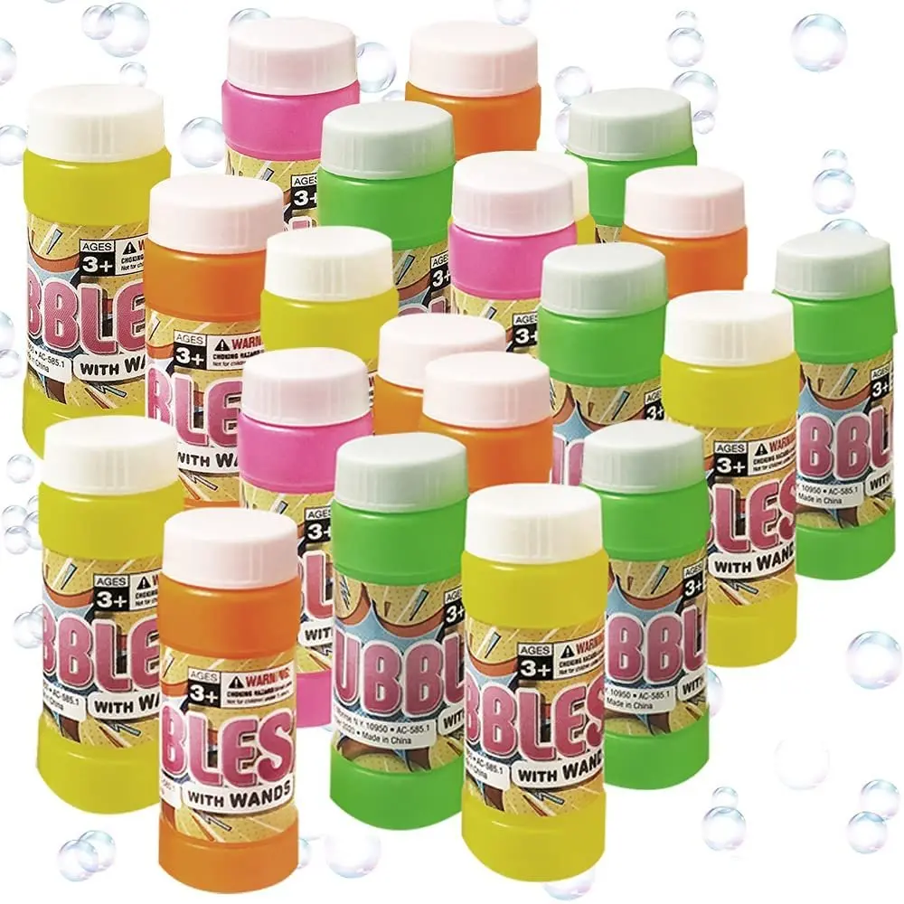ARTCREATIVITY 24-Pack Portable Bubble Blower Bottles with Bubble Blower Sticks - 3.5in, 2oz Manual Solution, ABS Material - Kids' Outdoor Toy for Gross Motor Skills, Christmas Stocking Stuffers, Birthday Party Favors, Assorted Colors
