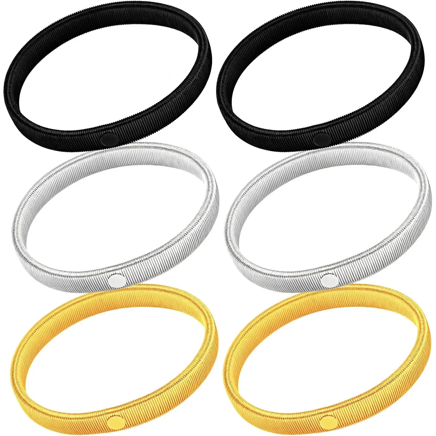 6PCS Sleeve Garters for Women and Men, Anti-Slip Sleeve Holders, Metal Armbands, Elastic Shirt Sleeves Holders for Hold Up Sleeves and Band Stretch Garters
