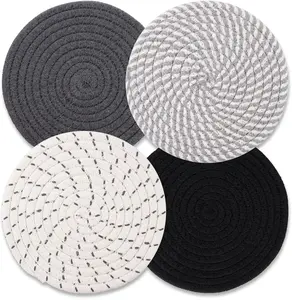 Trivets for Hot Dishes, Hot Pads for Kitchen, 7'' Trivets for Hot Pots and Pans, Pot Holders for Kitchen, Pot Holders Heat Resistant 4-Pcs, Kitchen Essentials for New Home Coasters Mat Set Tableware