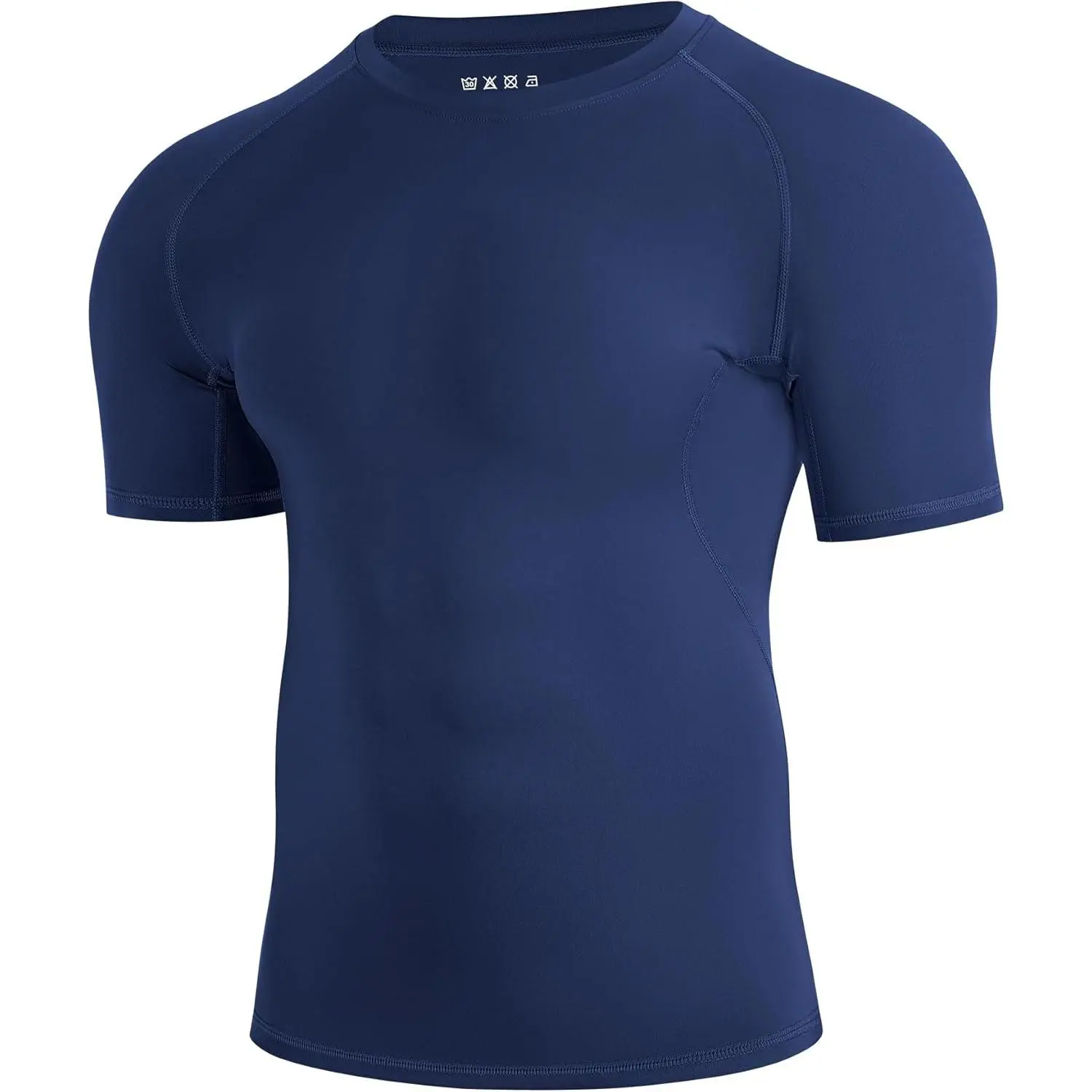Men's Compression Shirt Short Sleeve Athletic Football Undershirts Quick Dry Base Layer T-Shirt Workout Gym Running