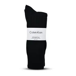 Calvin Klein Men's 4-Pack Flat Knit Dress Crew Socks Everyday Comfort Lightweight One Size for Dress Shoes & Formal Events