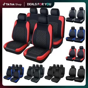 【New Arrival】2/5Full Set Car Seat Covers Universal,, PU Leather Car Seat Protectors,Full Set Universal Fit for Most Cars Trucks Vans SUVs,Airbag Compatible,Car Interior Kit Accessories