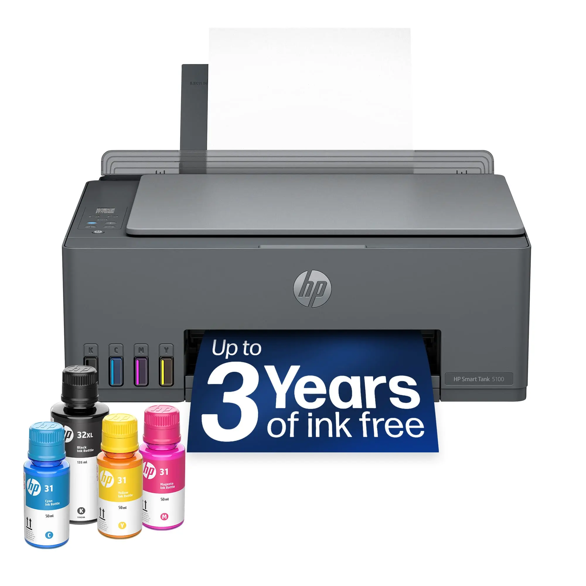 Smart Tank 5100 Wireless All-in-One AI-Enabled Cartridge-Free Supertank Inkjet Printer with 3 Years of Ink Included¹