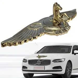 Fit Zinc Alloy Pegasus Logo Engine Hood Ornament - Self-Adhesive 3D Metal Car Emblem for Trucks & Aumobiles, Finish Hood Decoration, Vehicle Cusmization, Dynamic Wing Design, Durable Adhesive Backing, Aumotive Cusmization, Au Cusmization F,Christmas,gifts