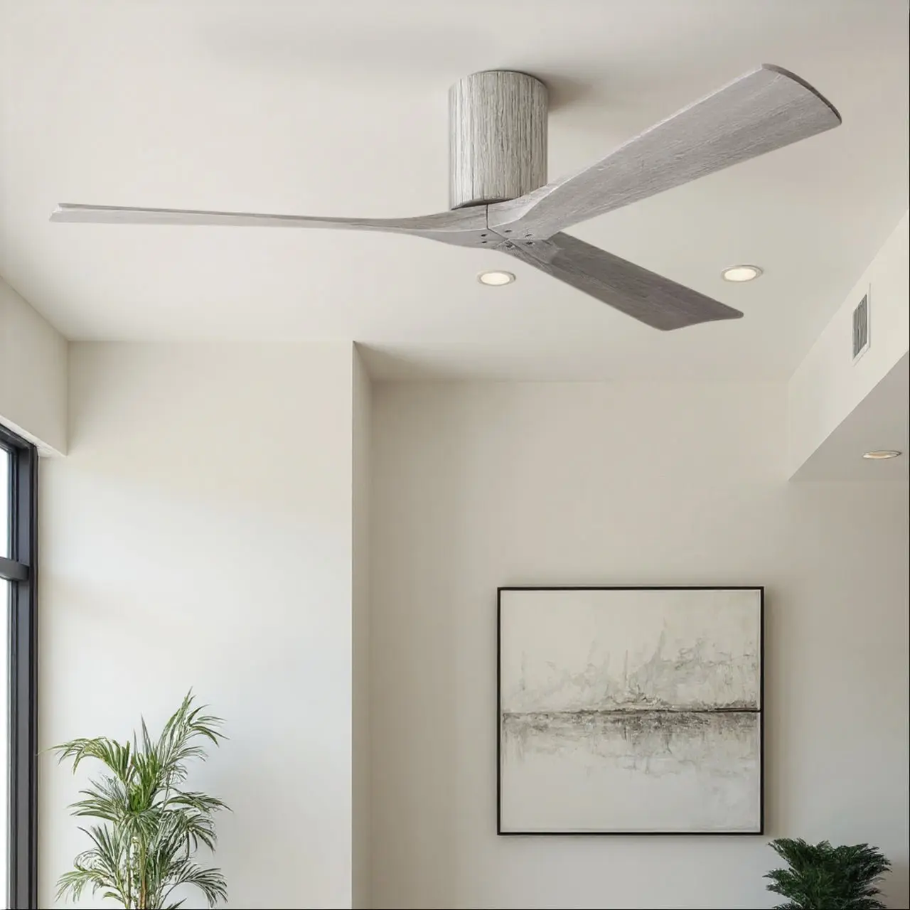 UMC9259 Modern Farmhouse Indoor/Outdoor Ceiling Fan, 10" H x 60" W x 60" D, Barn Wood Tone Finish, Aerwyn Collection