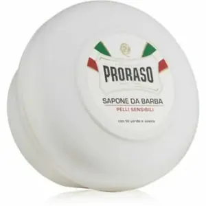 PRORASO Sapone Da Barba White Shaving Soap In A Bowl with Green Tea | 150ml Sensitive Skin