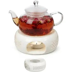 Teapot Warmer Base Ceramic Teapot Warmer for Keeping Tea Warm and Heating Water