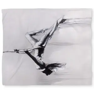 360 Stand King Size Printed Duvet Cover Set - Breathable Linen Textile Bedding with White Aerial Dancer Contortion Design for Elegant Minimalist Bedrooms, Microfiber Duvet Covers