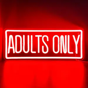 "ADULTS ONLY" Manifesto LED Neon Signs - Cool Black Humorous Design, Exclusive Bar Private Space Decoration, Creating a Modern Adult Exclusive Atmosphere, Unique Wall Art Lighting