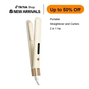 2 in 1 Flat Iron and Curling Iron, 1 Inch Professional Travel Flat Iron, Portable Straightener and Curlers with 10s Heat Up,Hair Straightening Ionic Fast Heating Hair Tools,