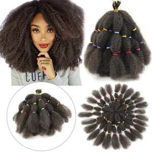 Premium Afro Kinky Curly Synthetic Hair for Braiding Twists Crochet 12" Natural Blk 10 Roots Lightweight Soft Long Lasting 50 Grams