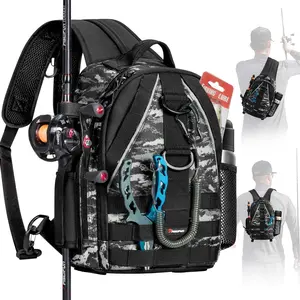 Fishing Backpack with Rod Holder, Lightweight Sling Bag Storge Gear and Equipment fishing equipment for men