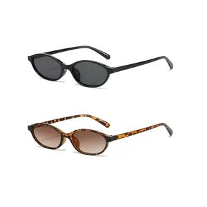 SUNVOES 2 PACK Retro Oval Sunglasses UV Protection for Women Men Small 90s Sun Glasses Trendy Round Shades Cute Designer Sunnies Lightweight Sunnies