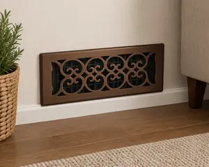 4x10 Steel Gothic Floor Register – Oil Rubbed Bronze Vent Cover | Decor Grates