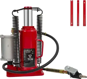 GAOLLY Air Hydraulic Bottle Jack 12 Ton 26455 lbs with 10.43''-19.88'' Lifting Range & Manual Hand Pump for Pickup Truck RV Auto Repair