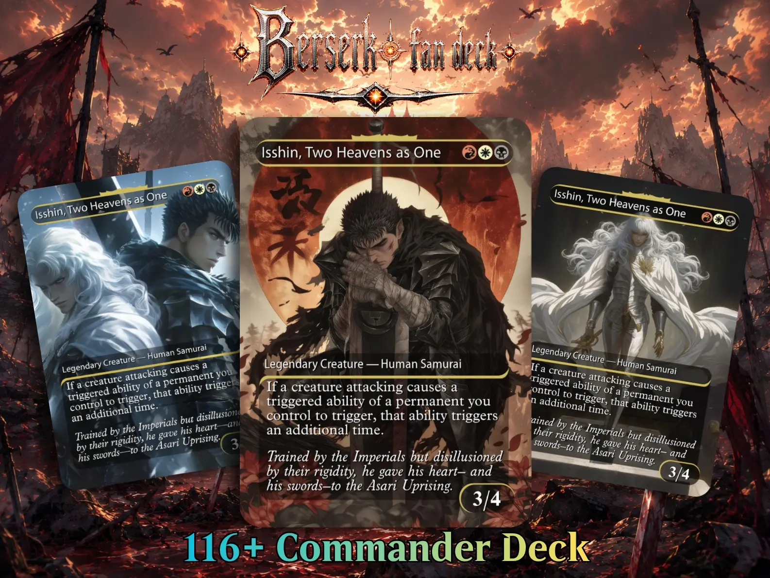 Berserk Anime Custom MTG Proxy Commander Deck - 100+ Card Dedicated Card Game Set for Toys & Hobbies Enthusiasts
