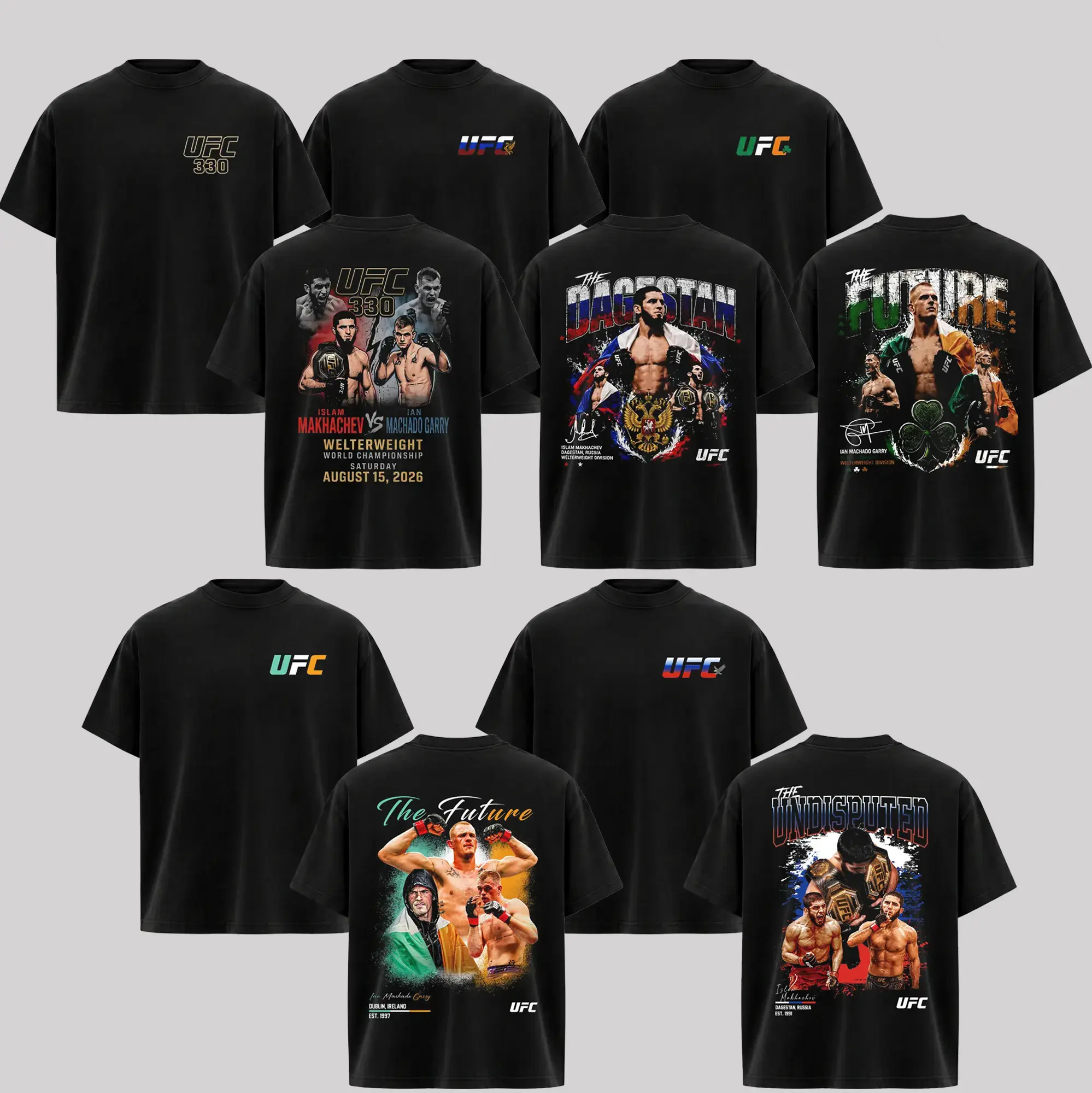 UFC 330 Islam Makhachev vs Machado Garry Heavy Cotton T-Shirt UFC 330 Shirt Combat Sports Fan Shirt MMA Fight Night Tee Gift for Men Women American Made Fightwear - Menswear Classic Graphic
