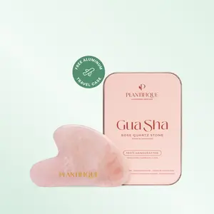 [PLANTIFIQUE Official Shop] Rose Quartz Gua Sha Facial Tool – Face Massage & Jawline Sculpting Tool – Lymphatic Drainage Skincare Tool for Puffiness