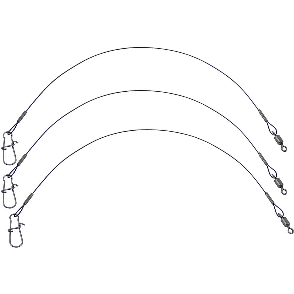 Eagle Claw Fishing Heavy Duty Black 36" Wire Leaders 3-Pack - 30 lb Test