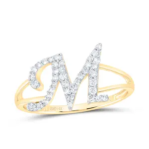 1/5Ctw-Nat Dia Nk Gift Initial "M" Ladies Ring (1.45 grams)