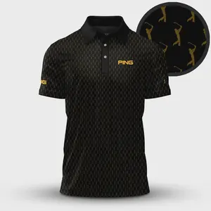 Stylish 2026 Golf Players Black Pattern Polo Shirt delivers comfortable wear and style on courses.