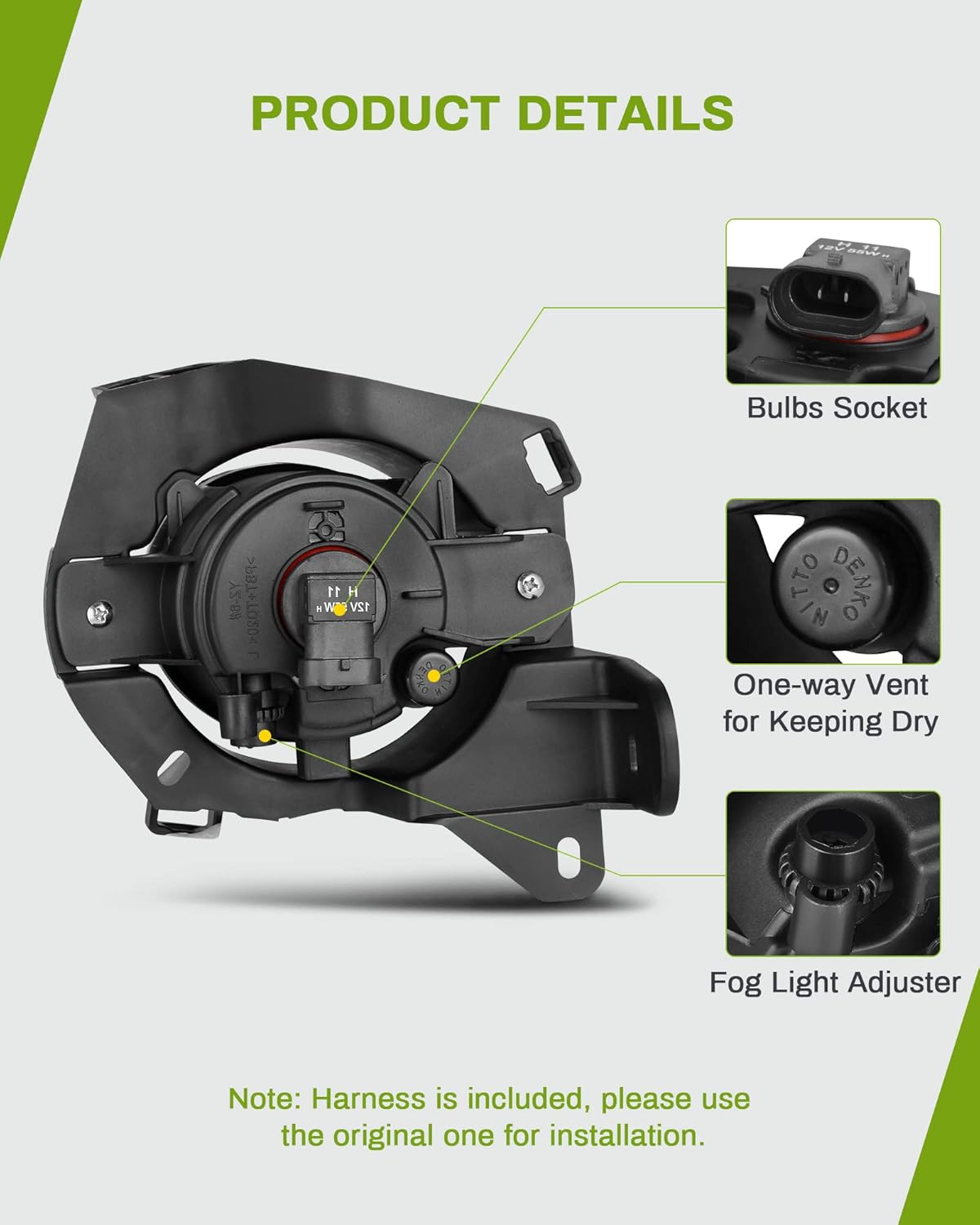 YITAMOTOR Fog Lights Compatible with Pathfinder 2013 2014 2015 2016 Fog Light Replacement (Clear Lens with Bulbs & Wiring Harness)