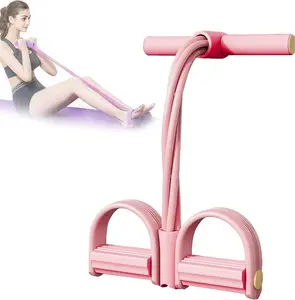 8-Tube Pedal Ankle Puller with Comfortable Handles - Fitness Resistance Bands for Abdominal, Arm & Leg Training